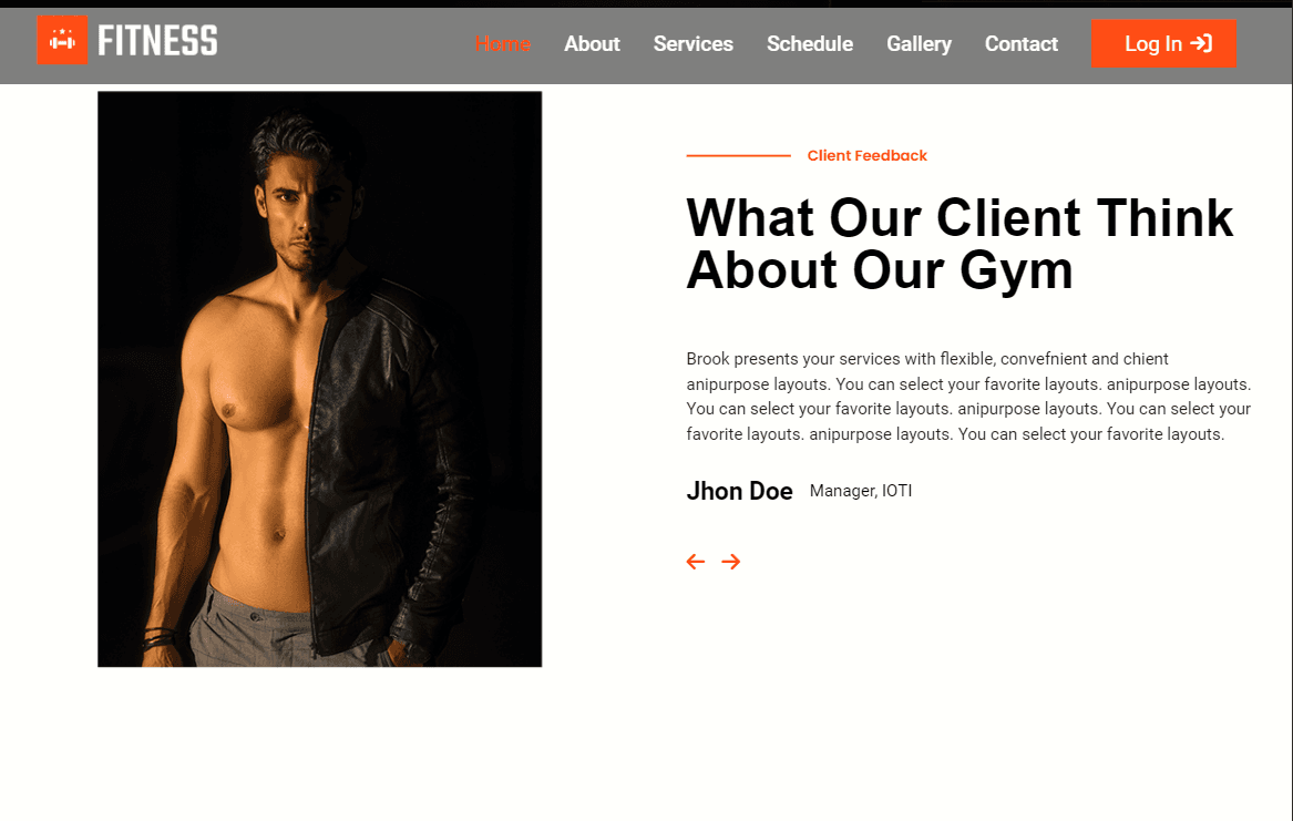 Fitness Web Application project screen 3