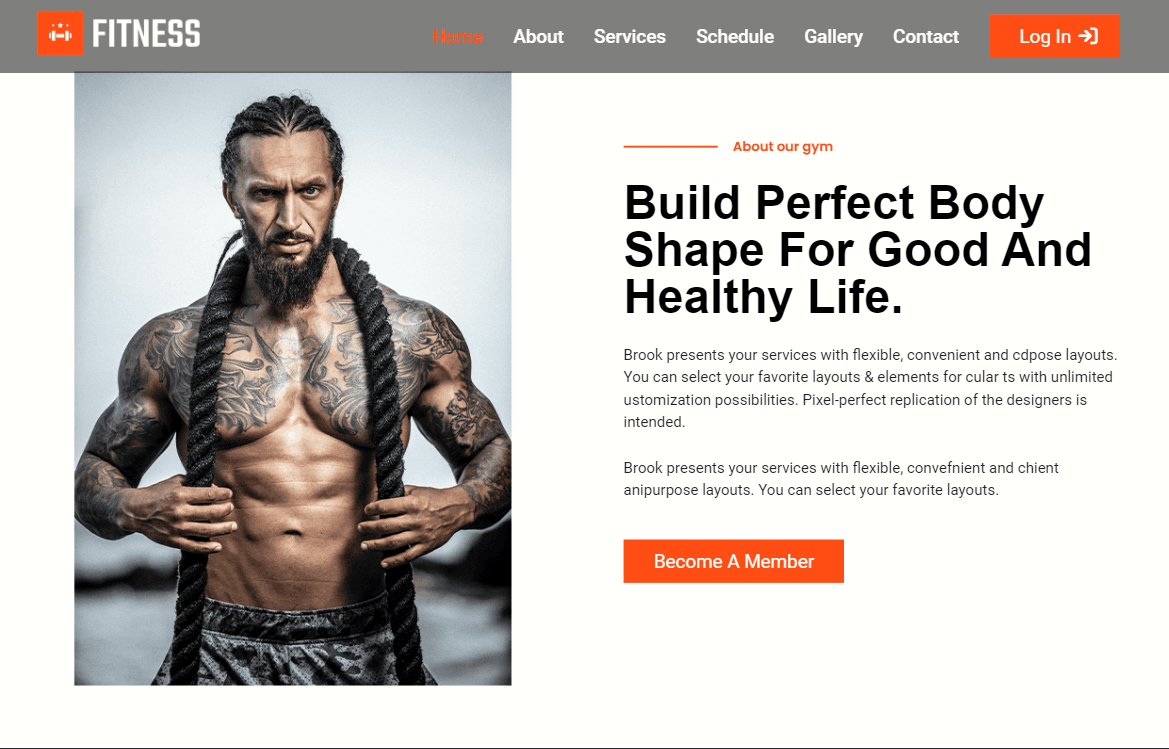 Fitness Web Application project screen 2