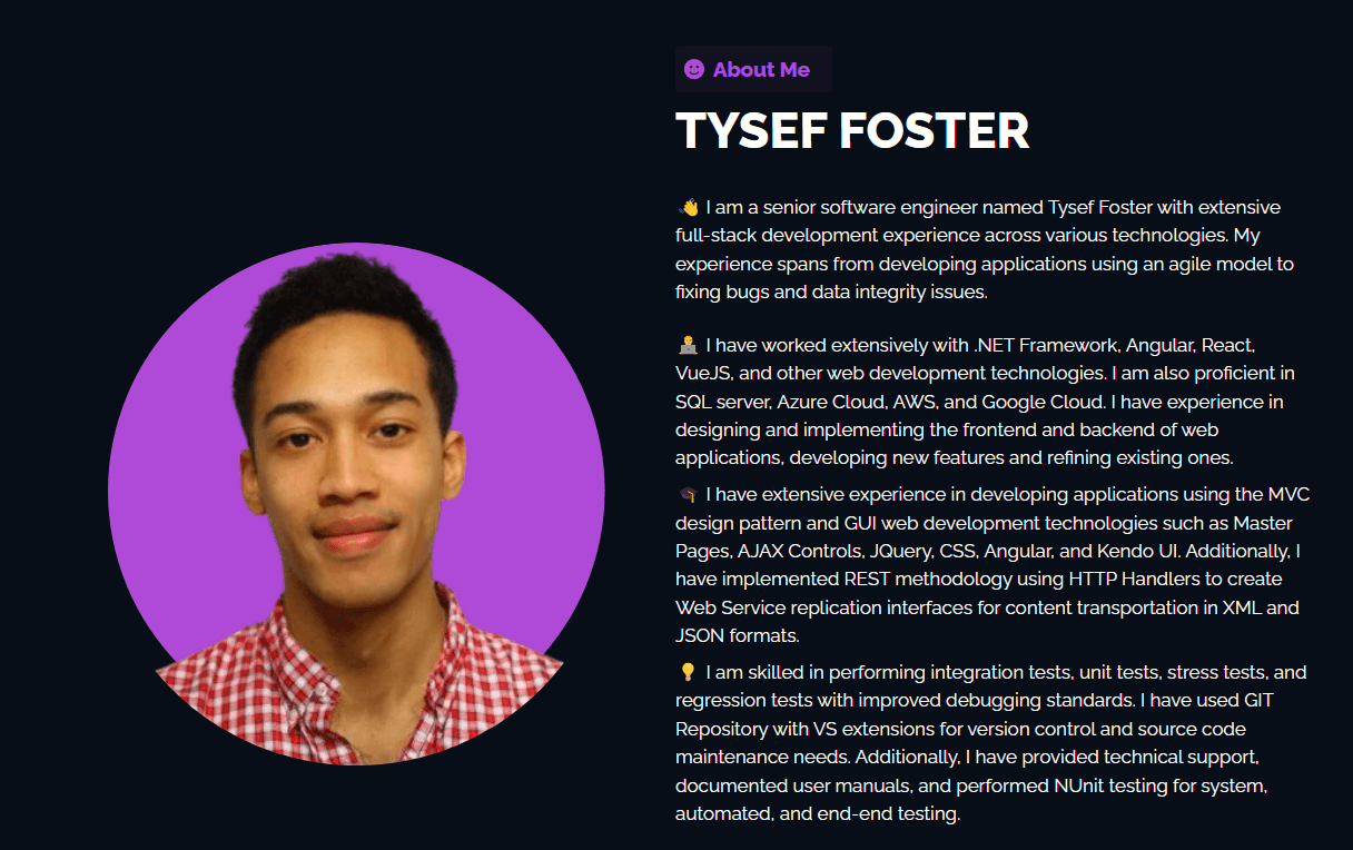 Portfolio project screen 3