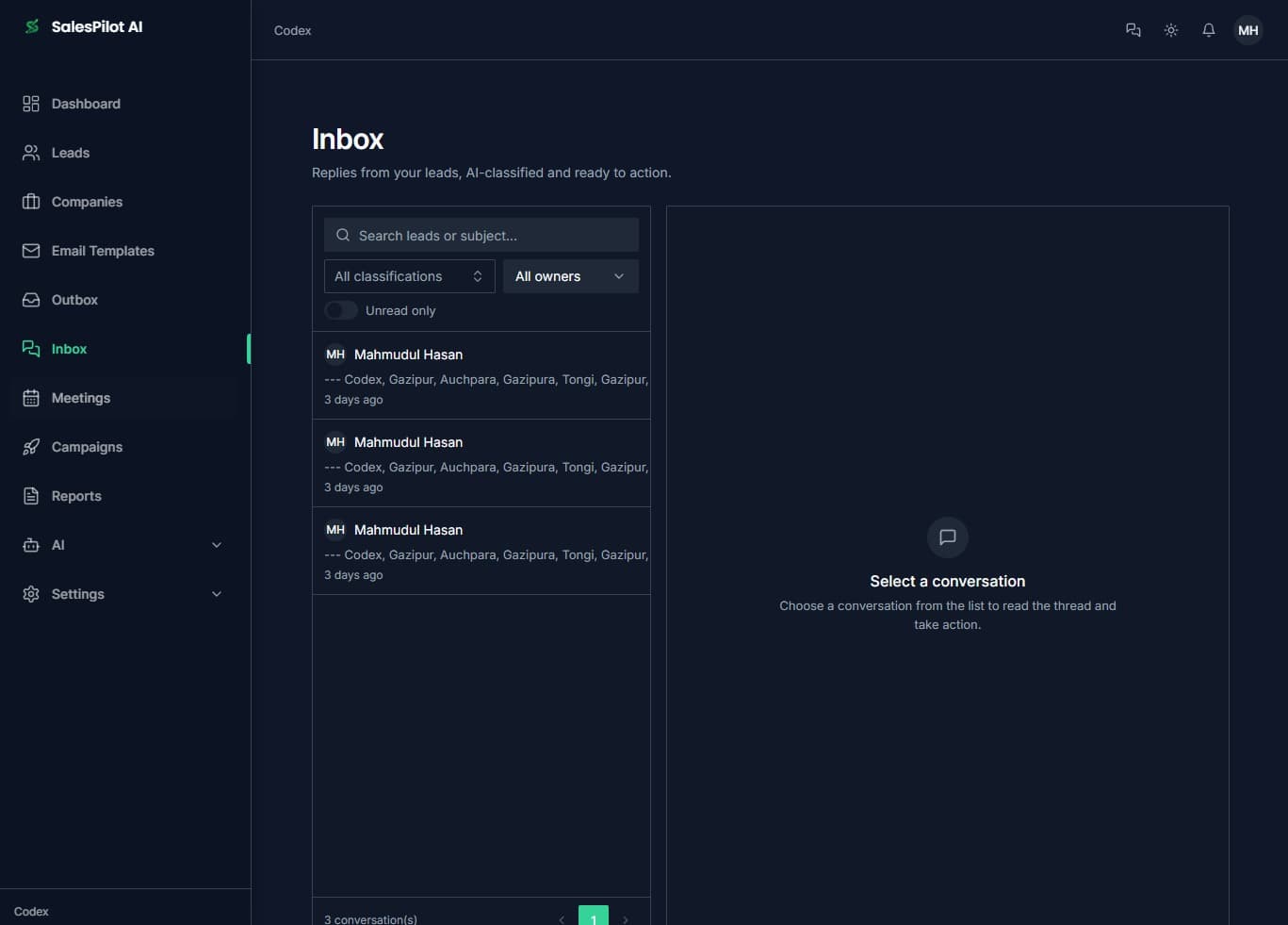 SalesPilot AI project screen 3